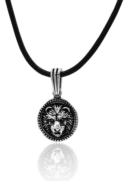Aslan Büstü Model 925 Ayar Gümüş Erkek Kolye 201024251