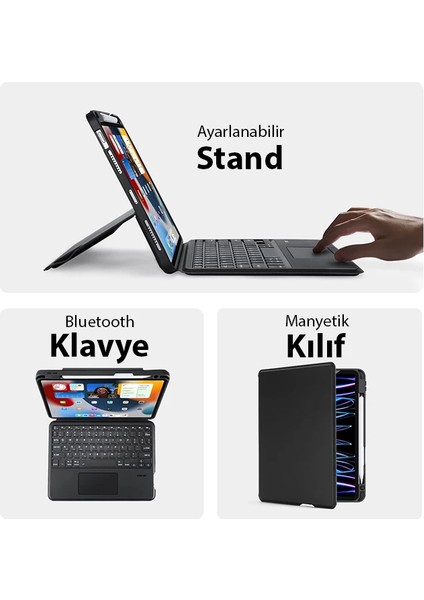 Dux Ducis iPad Air 4-5 iPad Pro 11 Dk Series Kablosuz Bluetooth KLAVYE-(5775) - BLS6810-2732