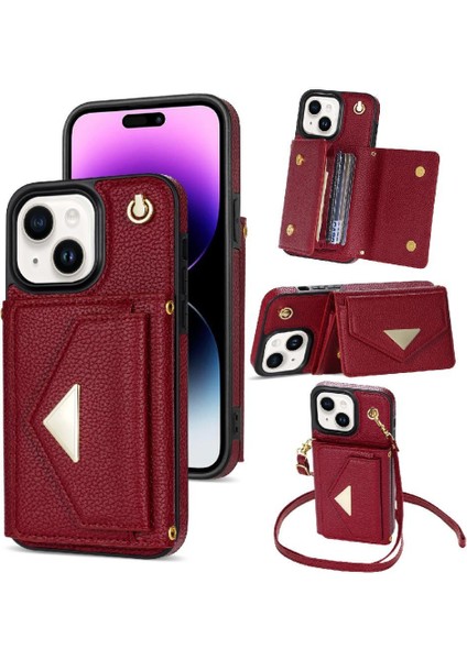 IPhone 14 Plus Akordeon Kart Cüzdan Kılıf Kart Tutucu Pu ile Uyumlu (Yurt Dışından)