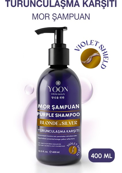 Mor Şampuan 400ML – Turunculaşma Engeller, Sarı, Gri, Platin Saçlara Özel Renk Koruyucu