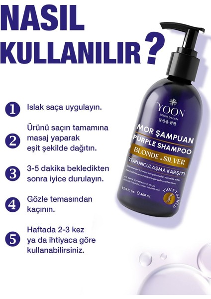 Mor Şampuan 400ML – Turunculaşma Engeller, Sarı, Gri, Platin Saçlara Özel Renk Koruyucu