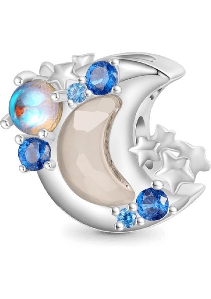 Renk Değiştiren Ay Charm, 925 Ayar Gümüş