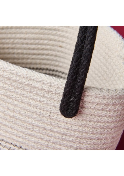 Elegant Curves Dekoratif Sepet - Beyaz / Siyah - 15X20X20 cm fırsatları