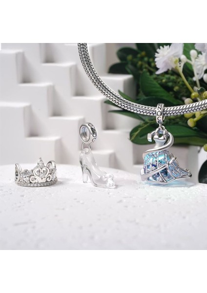 Sindirella (Külkedisi) Taç Charm, 925 Ayar Gümüş modelleri