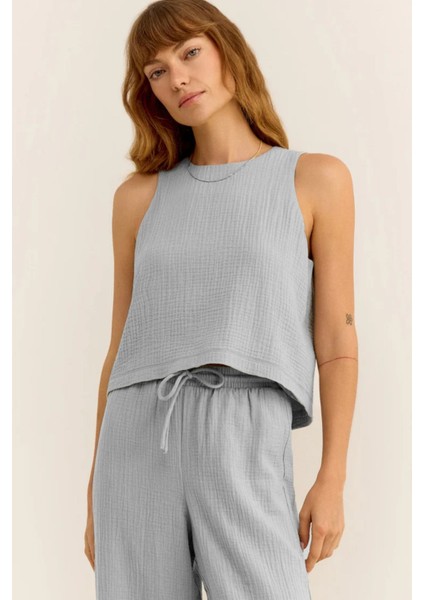 Kadın Müslin Bluz & Pantolon Takımı – Oval Yaka, %100 Pamuk 2 Kat Müslin Kumaş – Hafif, Nefes Alabilen ve Konforlu Yapısıyla Plaj, Tekne ve Günlük Kullanım Için Mükemmel Yaz Seti modelleri