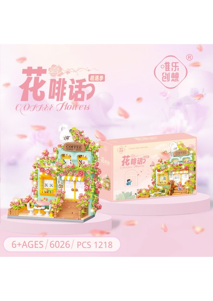 Mini Sokak Sahnesi Yapı Taşları Tam Set Yapboz Oyuncakları Panda Yapı Süsü (Yurt Dışından)