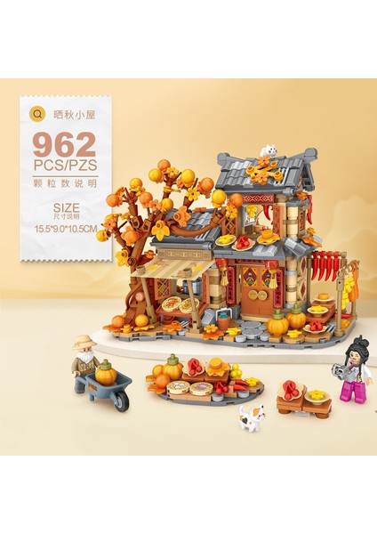 Mini Sokak Sahnesi Yapı Taşları Tam Set Yapboz Oyuncakları Panda Yapı Süsü (Yurt Dışından)