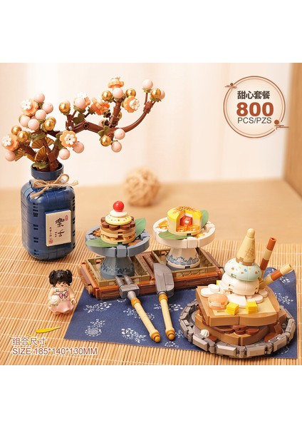 Mini Sokak Sahnesi Yapı Taşları Tam Set Yapboz Oyuncakları Panda Yapı Süsü (Yurt Dışından)