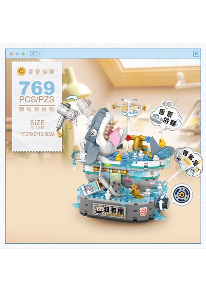 Mini Sokak Sahnesi Yapı Taşları Tam Set Yapboz Oyuncakları Panda Yapı Süsü (Yurt Dışından)