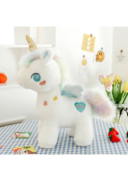 40CM Tek Boynuzlu At Peluş Oyuncak Bebek Yastık Hediye (Yurt Dışından)