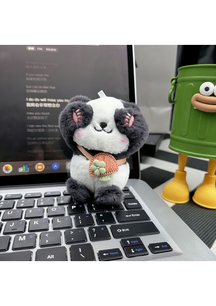 Sevimli Süper Sevimli Tombul Dev Panda Peluş Bebek Bebek Kolye Kadife Bebek Bebek Anahtarlık (Yurt Dışından)
