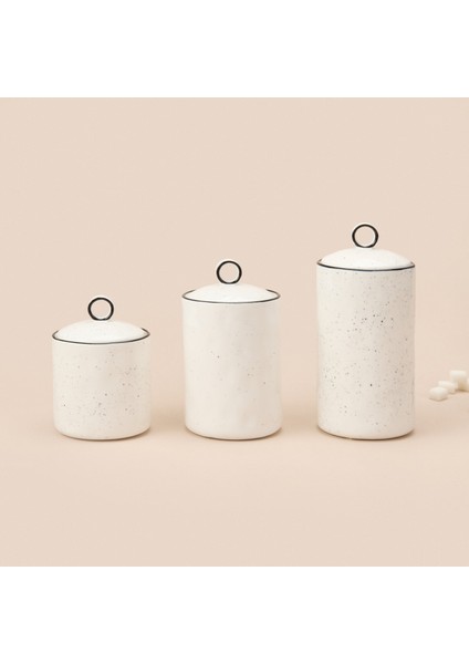 3'lü Sıralı Baharatlık Takımı - Beyaz / Siyah fiyatları