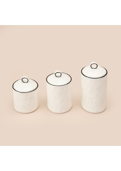 3'lü Sıralı Baharatlık Takımı - Beyaz / Siyah modelleri
