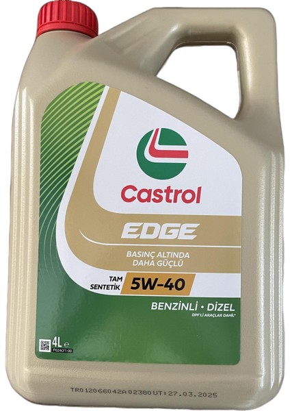 Edge 5W-40 4 Lt (Üretim YILI:2025)