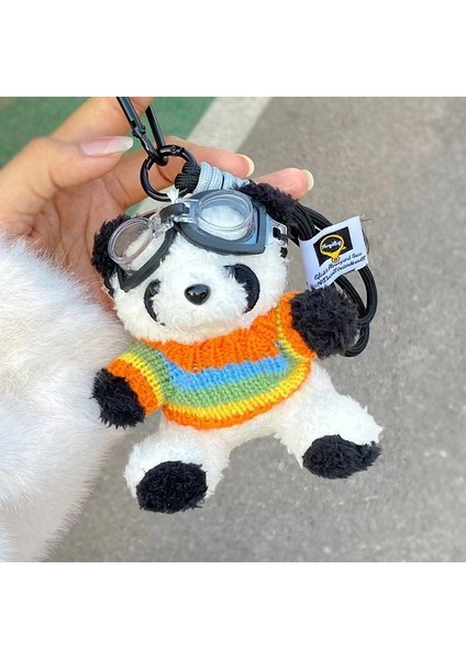 Ins Net Kırmızı Pilot Ayı Peluş Bebek Çanta Anahtarlık Çekicilik (Yurt Dışından)