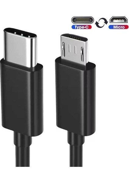 Type-C To Micro USB Çevirici Dönüştürücü Kablo 80 cm