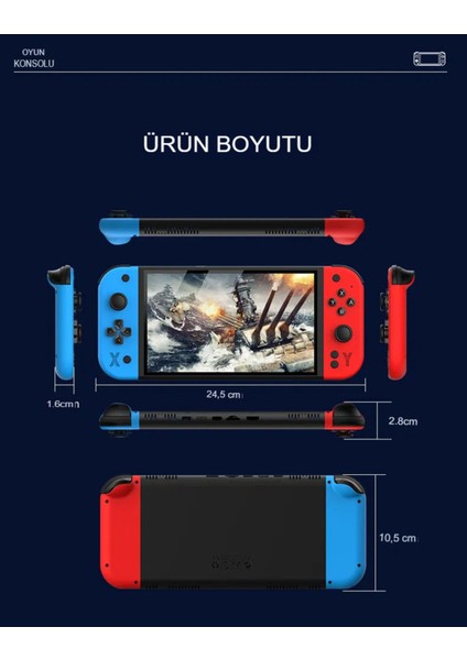 G90 7 Inç IPS Hd Ekran Oyun Konsolu Linux Işletim ve Çoklu Sistem Emülatörü Arcade Oyun Konsolu