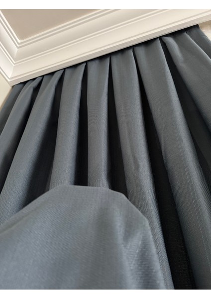 Indigo Keten Fon Perde Sık Pile fırsatları