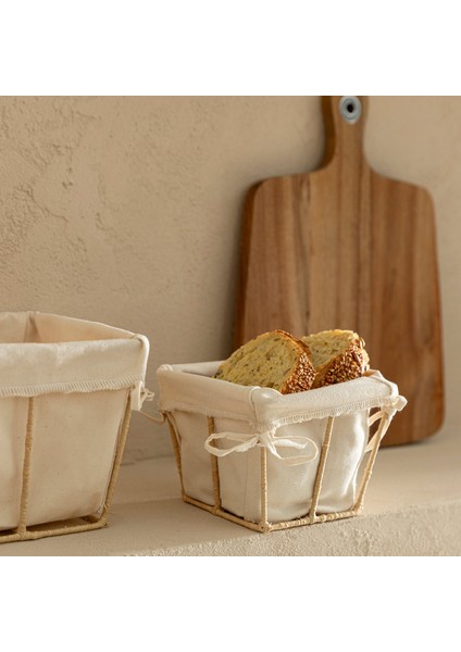 Telo Standlı Ekmek Sepeti 12 cm Natural