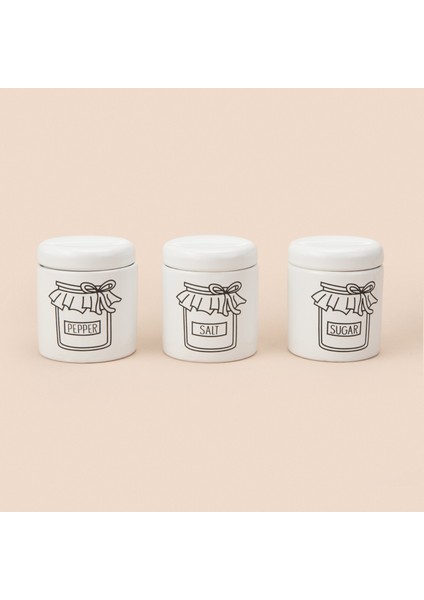 25028 Almira 3'lü Baharatlık - Beyaz