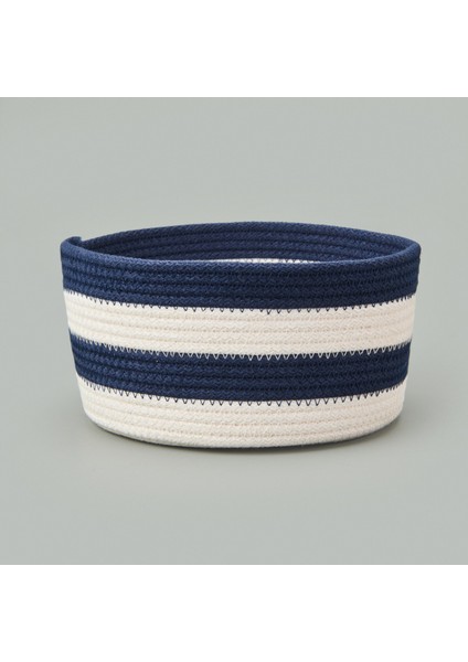 Nautical Fun Dekoratif Sepet - Lacivert / Beyaz - 20x10 cm fiyatları