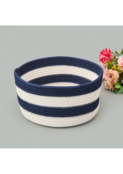 Nautical Fun Dekoratif Sepet - Lacivert / Beyaz - 20x10 cm modelleri