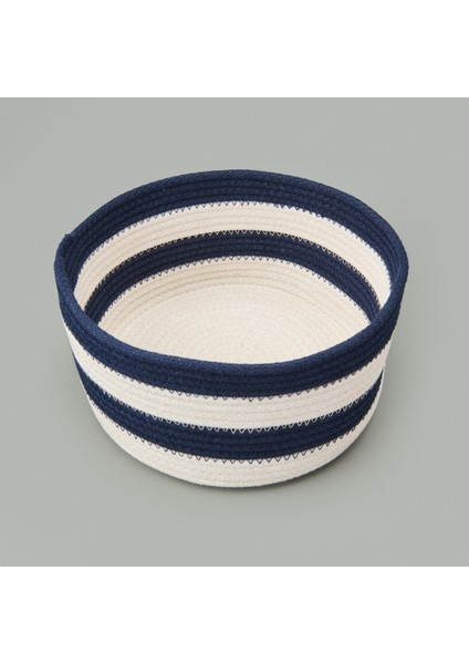 Nautical Fun Dekoratif Sepet - Lacivert / Beyaz - 20x10 cm fırsatları