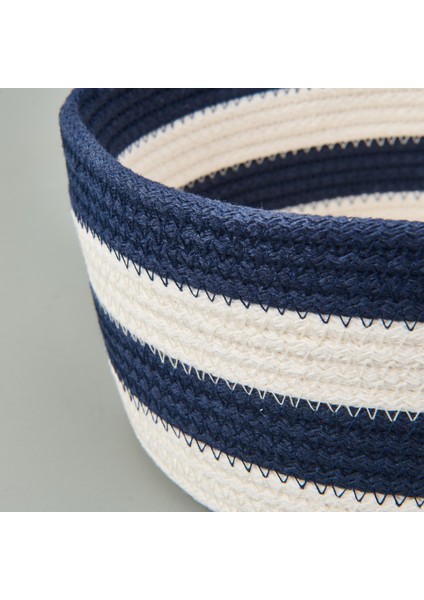 Nautical Fun Dekoratif Sepet - Lacivert / Beyaz - 20x10 cm