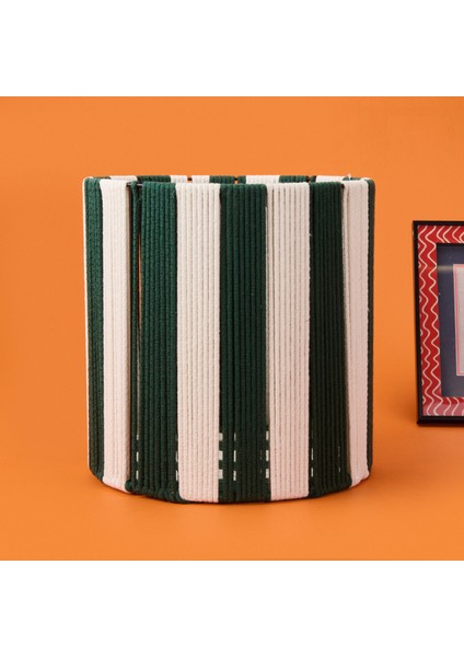 Nautical Fun Silindir Dekoratif Sepet - Beyaz / Yeşil - 30X30 cm modelleri