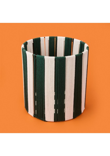 Nautical Fun Silindir Dekoratif Sepet - Beyaz / Yeşil - 30X30 cm fırsatları