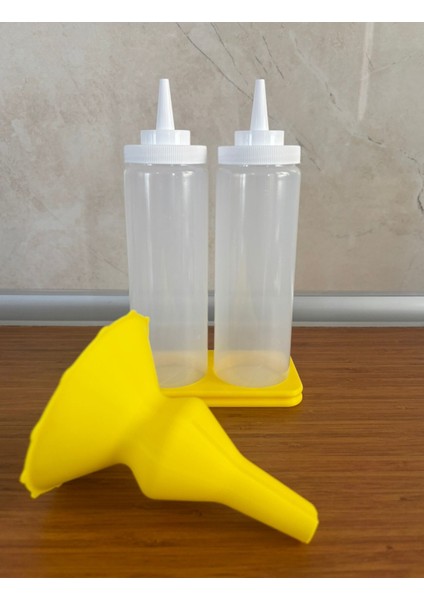 Şef Tipi Sos ve Yağdanlık Seti (Şişe, Huni, Stand) fiyatları