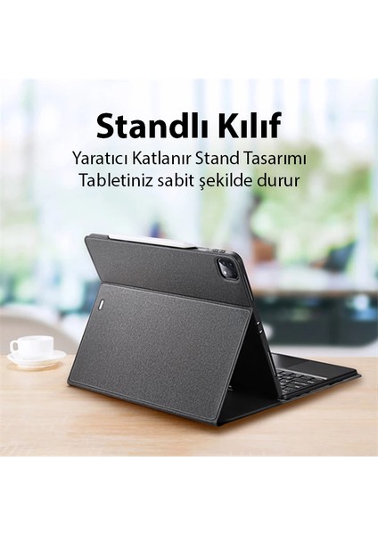 Dux Ducis iPad Pro 12.9 (2020/2021/2022) Tk Series Kablosuz Bluetooth Klavye Touchpa - BLS4257-1116