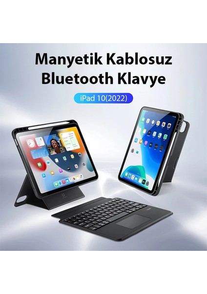Dux Ducis iPad 10(2022) Dk Series Kablosuz Bluetooth Klavye Touchpad KILIF-(5775) - BLS4528-5091