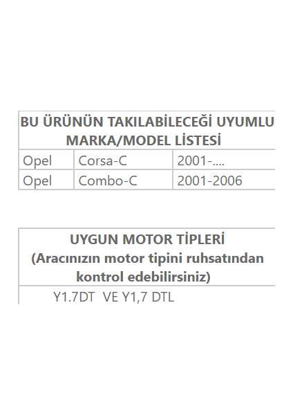 Opel Corsa C Buji Isıtma (Kızdırma Bujisi) 1,7 Dizel Ithal (Y1.7dt - Y1.7dtl)
