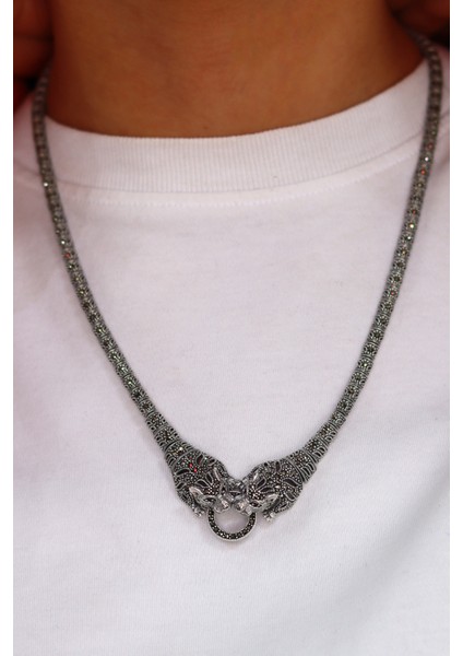 Kaplan Tasarım Markazit Taşlı Gümüş Kadın Gerdanlık 201024254 fiyatları