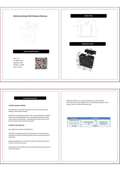 Safe Elektronik Kartlı Gizli Çekmece / Dolap Kapak / Kabin Kilidi