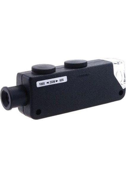 Mini 60X 100X Zoom Lens Odak Takı LED Cep Mikroskop Büyüteç indirimleri