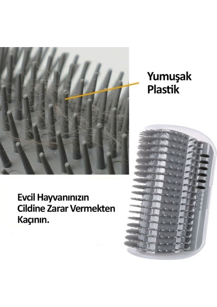 Pratik Kedi Tüyü Kaşıma ve Tarama Aparatı Duvara Monte Kaşıma Aleti (4767) - BLS6757-7656