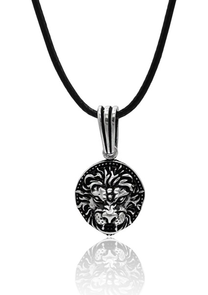 Aslan Kafası Model 925 Ayar Gümüş Erkek Kolye 201024345