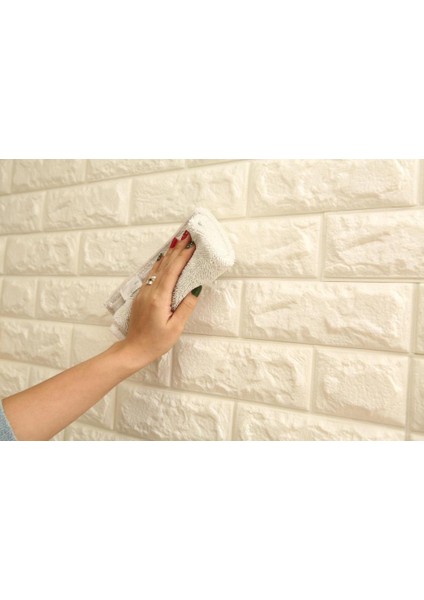 50X50 cm 0,27 M² Silinebilir Kendinden Yapışkanlı Duvar Kağıdı Esnek Panel 3D Tuğla Desen