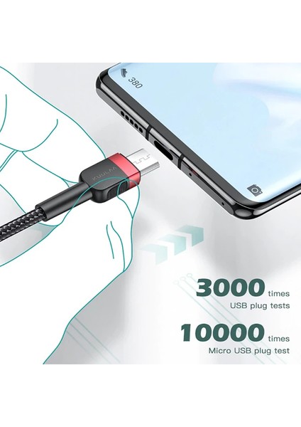 Kuulaa Mikro USB 3A Hızlı Şarj 0.50CM Kısa Android USB Şarj KABLOSU-(5775) - BLS2675-1856
