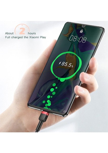 Kuulaa Mikro USB 3A Hızlı Şarj 0.50CM Kısa Android USB Şarj KABLOSU-(5775) - BLS2675-1856