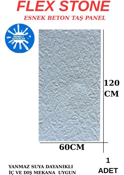 Felix Stone 60CMX120CM Esnek Taş Beton Panel Suya Ateşe Neme Dayanıklı Bahçe Ev Ofis Karavan Kaplama