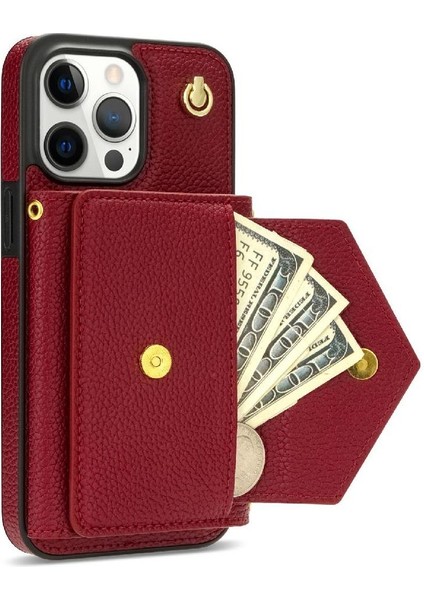 IPhone 13 Pro Akordeon Kart Cüzdan Kılıf Crossbody Kayışı ile Uyumlu (Yurt Dışından) modelleri