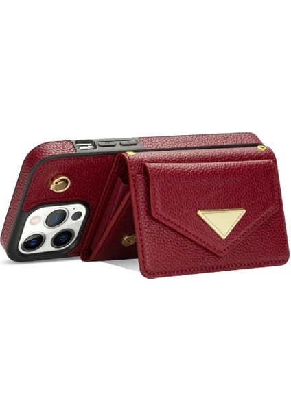 IPhone 13 Pro Akordeon Kart Cüzdan Kılıf Crossbody Kayışı ile Uyumlu (Yurt Dışından) fırsatları