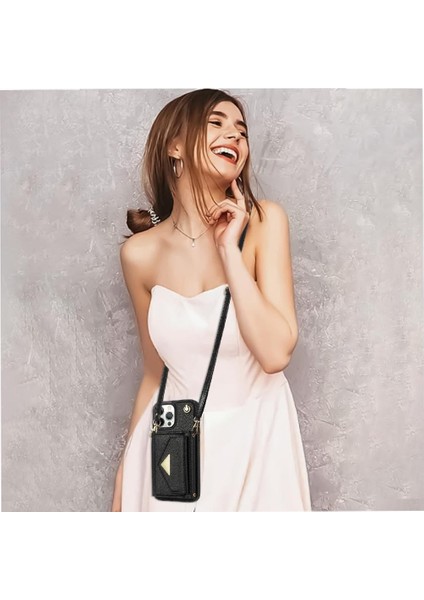 IPhone 13 Pro Akordeon Kart Cüzdan Kılıf Crossbody Kayışı ile Uyumlu (Yurt Dışından) indirimleri