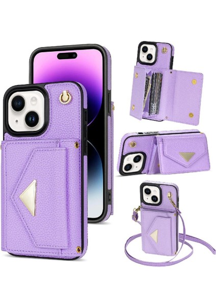 IPhone 14 Akordeon Kart Cüzdan Kılıf Manyetik Kapatma Pu ile Uyumlu (Yurt Dışından)
