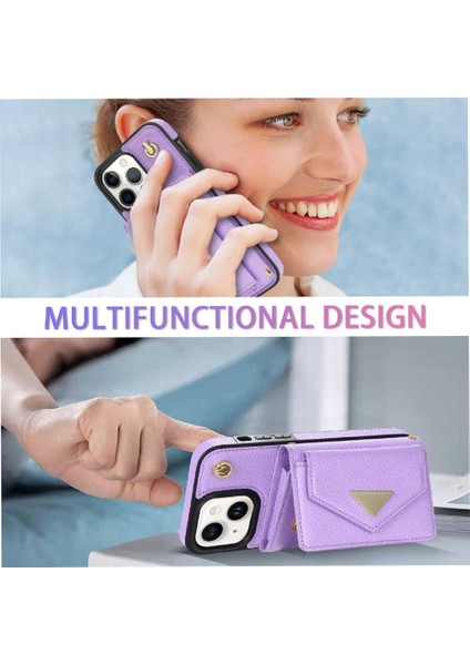 IPhone 13 Akordeon Kart Cüzdan Kılıf Crossbody Kayış Pu ile Uyumlu (Yurt Dışından) fırsatları