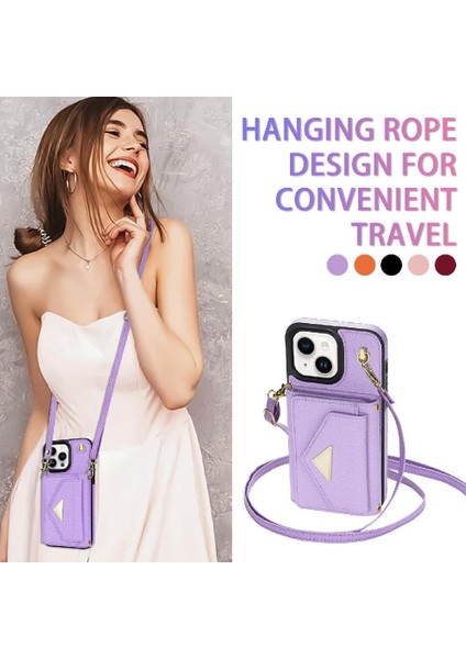 IPhone 13 Akordeon Kart Cüzdan Kılıf Crossbody Kayış Pu ile Uyumlu (Yurt Dışından) indirimleri