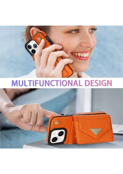 IPhone 13 Akordeon Kart Cüzdan Kılıf Crossbody Kayış Pu ile Uyumlu (Yurt Dışından) fırsatları